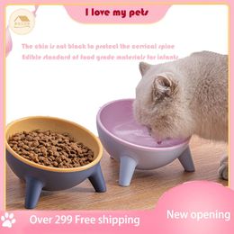 Feeding Cat bowl double bowl cat food bowl to protect the cervical vertebrae dog bowl dog bowl antispill drinking bowl pet supplies