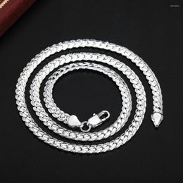 Chains High Quality Fashion 925 Sterling Silver Necklace 5MM Sideways Men&Women For Wedding Engagement Jewelry Gift