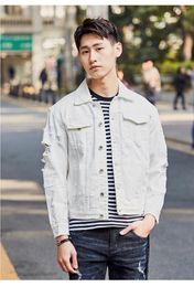 Men's Jackets Denim Jacket For Men In Spring And Autumn Korean Version Trend Slim Fit Hole Torn 2023 Casual Ja