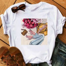 Women's T Shirts High Heels Personalized Printing Ladies Summer Short-sleevedT-shirt2023 Fashion Casual Toppure Cotton Interesting Pattern