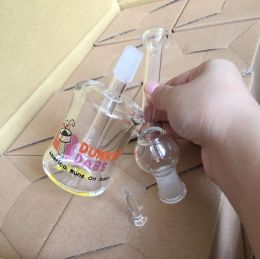new Dunkin Dabs American Runs On Dabs Mini two function clear Mini bubbler glass ash catcher inline percolator 14mm water pipe oil rig bong