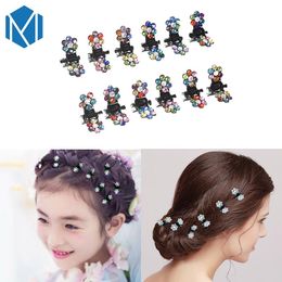 Hair Accessories MISM 12Pc/Set Fashion Girls Mini Rhinestone Flower Clamp Cute Kids Clips Wedding Bridal Women DIY Accessory