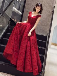 Party Dresses Long Evening Dresses Cap Sleeves Lace sequins Prom Dress Elegant Beading Embroidery Formal Gowns vestidos de gala Ladies Gown 230504