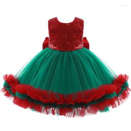 Girl Dresses Baby Princess Vintage Dress Christmas Infant Toddler Vestido Bow Sequins Xmas Party Pageant Birthday Clothes 1-7Y