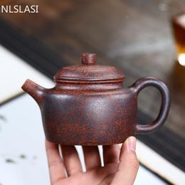 Teaware Chinese Yixing Tea Pot Tradition Firewood Kiln Change Purple Clay Teapot Handmade Philtre Beauty Kettle Tea Ceremony Gifts 260ml