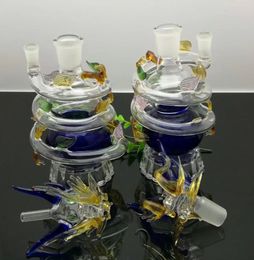 Smoking Pipes Aeecssories Glass Hookahs Bongs Colorful multi spiral coiled dragon glass hookah kettle