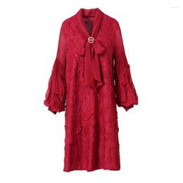 Casual Dresses Middle Aged Mother's Red Dress Spring 2023 High Sense Large Women's