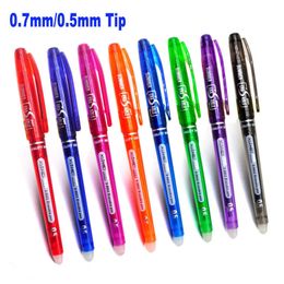 Ballpoint Pens DELVTCH 8Pcs Set Erasable Gel Pen 07mm 05mm Bullet Tip 8 Color Ink Refill Rods Office School Writing Drawing Painting Handle 230503