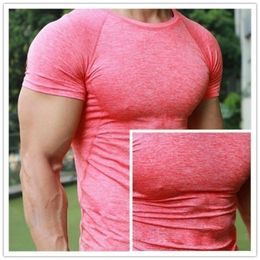 Men's T-Shirts Men Quick Dry Fitness Tees Outdoor Sport Running Climbing Short Sleeves Tights Bodybuilding Tops Gym Train Compression T-shirts 230503