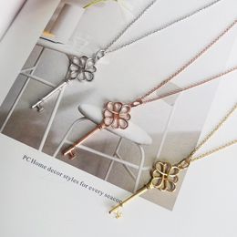 18K Plated rose gold pendant necklace layered initial necklaces for women key link Designer custom Jewellery Men couple necklace Christmas Party Wedding engagement