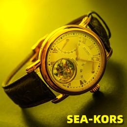 Wristwatches Seakors Watch Seagull Tourbillon Movement ST8004 Men Top Brand Mechanical Luxury Sapphire Wristwatch Gifts Band BusinessWristwa