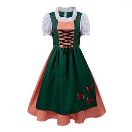 Party Dresses SISHION 2023 Summer Halloween Carnival German Beer Festival Green Dress Set Bavarian Women's Clothing VD4047