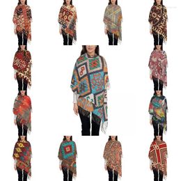 Scarves Stylish Vintage Turkish Kilim Tassel Scarf Women Winter Fall Warm Shawl Wrap Lady Persian Tribal Ethnic Art