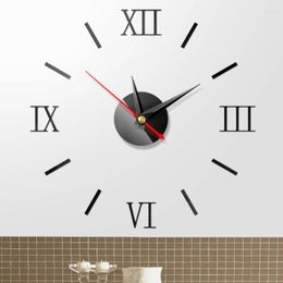 Wall Clocks Modern Decoration Self-Adhesive Clock 3D Mini DIY Acrylic Mirror Stickers For Living Home Quartz With Classic Needles
