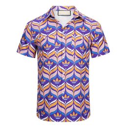 Men's Hoodies & Sweatshirts Short Sleeve Hawaiian Fashion Floral Print Button Down Bowling Casual s Mens Summer Dress Shirt M-3xl