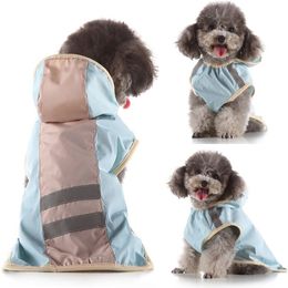 Dog Apparel Pet Dog Waterproof Raincoat Jumpsuit Reflective Rain Coat Hooded Windproof Jackets Small Medium Dog Outdoor Clothes Pet Apparel 230504