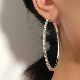 Hoop Earrings BLIJERY AB Multicolor Big For Women Girls Crystal Rhinestone Circle Silver Plated Brincos Party Gift