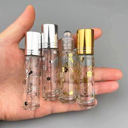 100pcs 10ml Essential Oil Glass Bottle Empty Clear Steel Roller Ball Vial Refillable Makeup Packaging Vial