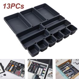 Storage Boxes Bins 13PCs Drawer Organizers Separator for Home Office Desk Stationery Storage Box for Kitchen Bathroom Women Makeup Organizer Boxes 230503