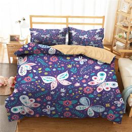 Bedding Sets Colourful Butterfly Girl Down Quilt Cover Child's Lovely Insect Linen 2/3 Pillowcase