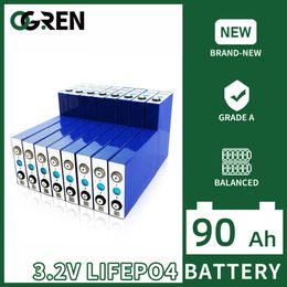 LiFePO4 Cells 100AH 90AH 3.2V Grade A 4/8/16/32PCS Lithium Iron Phosphate Battery 12V 24V 48V EV RV Boat Golf Cart Solar System