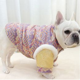 Dog Apparel Year Dog Clothing Winter Pet Apparel Thick Warm Dog Coat Jacket Tang Suit Cheongsam Schnauzer Pug French Bulldog Clothes 230504