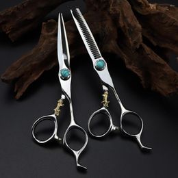 Professional Jp 440c Steel 6 '' Tiger Scissor Hair Cutting Scissors Haircut Thinning Barber Tools Shears Hairdresser