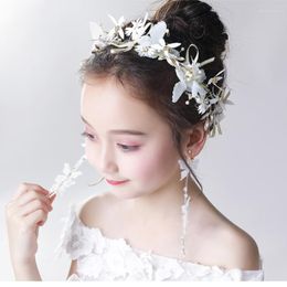 Headpieces Princess Girls Pearls Jewelry Dress Flowers Headband Hair Accessories Head Flower Crown Birthday Crowns For First Communion