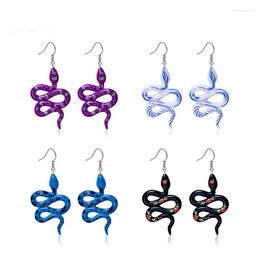 Dangle Earrings Minar Hyoerbole Multi Designs Arcylic Snake For Women Floral Painted Twisted Animal Long Party Jewellery