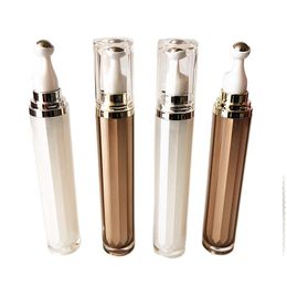 50pcs 15ml 20ml Acrylic Refillable Eye Cream Roller Bottle with Steel Ball Serum Lotion Essential Oil Cosmetic Storage Container