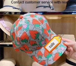 8888High quality strawberry baseball caps man's cotton cactus classic letter Ball caps summer women sun hats outdoor adjustable Snapback Cap girl's cute visor442