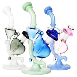 Vintage PUSLAR HEART RECYCLER Glass Bong Water Hookah 9INCH Smoking Pipes With Bowl Original Glass Factory can put customer logo by DHL UPS CNE