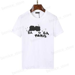 Men's T-Shirts Spring and summer mens t shirts hand-painted print pullover round neck loose couple T-shirt short sleeve T230504