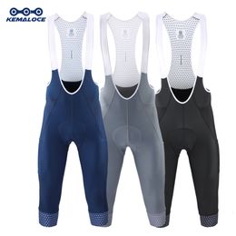 Cycling Bib Shorts KEMALOCE Men Cycling 34 Pants Shorts Blank BlueBlackGrey 5D Gel Pad MTB Bike Bib Pants Top Quality Quick Dry Bicycle Knicker 230503