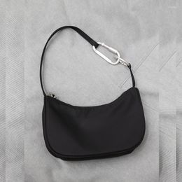 Evening Bags Casual Ladies Nylon Underarm Bag Fashion Design Metal Ring Decoration Women Handbags Hobos Black Cool Girl Small Shoulder