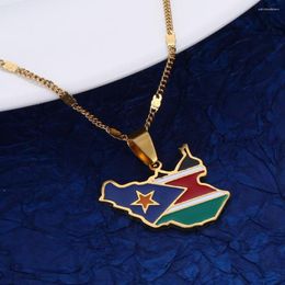 Pendant Necklaces Stainless Steel Trendy Enamel South Sudan Map Necklace Fashion Of Country Maps Jewellery