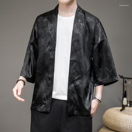 Ethnic Clothing Japanese Kimono Men 2023 Yukata Haori Karate Cardigan Samurai Costume Male Asian Clothes 11170