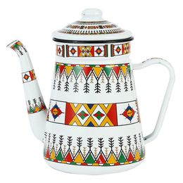 Tools 1.2L Enamel Coffee Pot Pour Over Milk Water Jug Pitcher Barista Teapot Kettle for Gas Stove and Induction Cooker
