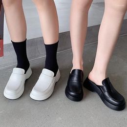 Slippers House Platform Women Luxury Shoes Pantofle Slides Female Mule Heeled Mules Loafers Cover Toe Low Designer 2023 High