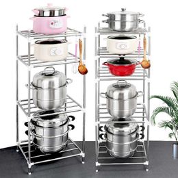 Organisation Stainless Steel Kitchen Storage Shelf Bathroom Storage Rack Dish Drainer Basin Pan Pot Holloware Holder Kitchen Organiser Item