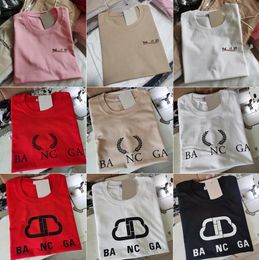Франция Париж Дизайнерские футболки из смеси хлопка с принтом букв Мужские женские с графическими рукавами Одежда Повседневные футболки с круглым вырезом 3XL 4XL 5XL