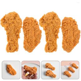 Party Decoration 4 Pcs Fake Fried Chicken Model Artificial Wings Drumsticks - Faux Food Kid Toy Leg Cooked