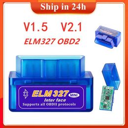 New Mini ELM327 OBD V1.5 V2.1 OBD2 Comparable Bluetooth Car Scanner OBDII 2 car masking diagnostic tool Android System Windows Symbian