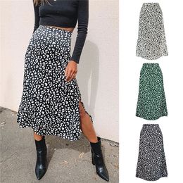 Skirts Women Summer Wrapped Skirts Beach Holiday Clothes High Waist Floral Print Split Casual Summer Midi Skirt Female Sexy Clothing 230504