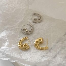 Hoop Earrings WTLTC Chic Gold Sliver Colour Hollow C Shaped For Women Steampunk Statement Geometric Jewellery Wholesale