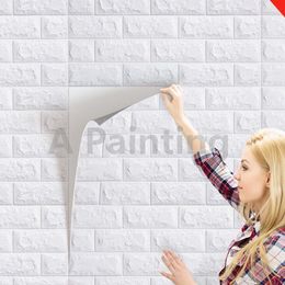 Wall Stickers 3D Self-adhesive Panels Foam Wallpaper Home Decor Living Room Bedroom Decoration Kids Sticker Wallpapers