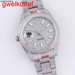 Wristwatches Luxury Custom Bling Iced Out Watches White Gold Plated Moiss anite Diamond Watchess 5A high quality replication Mechanical UZBL H8JN