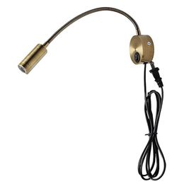 Topoch Plug in Bronze Wall Sconces Antique LED 3W AC100-240V Flexible Reading Lamp Focused Eye-Caring for Work Study Book Light Gooseneck Home Decor Lighting Fixture