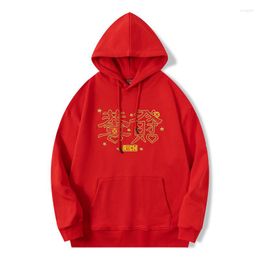 Men's Hoodies China-Chic Congratulate Facai Embroidered Hooded Sweatshirts Men Autumn&Spring Chinese Year Style Pullover For Man