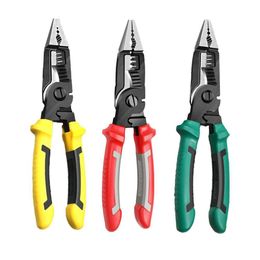 Tang 6 in 1 Electrician Pliers Multifunctional Needle Nose Pliers for Wire Stripping Cable Cutters Terminal Crimping Hand Tools
